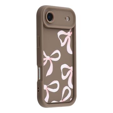 Elegante funda de TPU antichoque para iPhone Air con bordes elevados - Marrón / Lazo grande