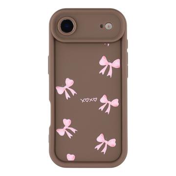 Elegante funda de TPU antichoque para iPhone Air con bordes elevados - Marrón / Lazo