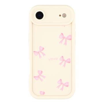 Elegante funda de TPU antichoque para iPhone Air con bordes elevados - Blanco / Lazo