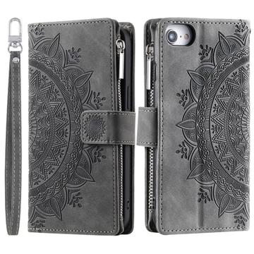 Funda Mandala Series para iPhone 16e - Estilo Cartera - Gris