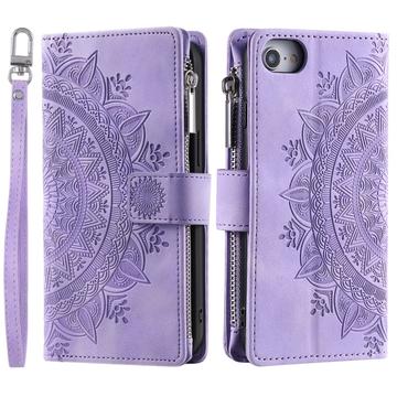 Funda Mandala Series para iPhone 16e - Estilo Cartera - Púrpura
