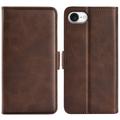 Funda billetera con cierre magnético iPhone 16e - Textura de becerro - Marrón