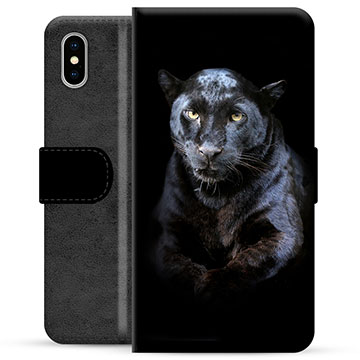 Funda Cartera Premium para iPhone X / iPhone XS - Pantera Negra