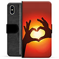 Funda Cartera Premium para iPhone X / iPhone XS - Silueta del Corazón