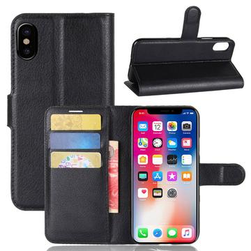 Funda para iPhone X/XS - Estilo Cartera - Negro