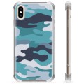 Funda Híbrida para iPhone X / iPhone XS - Camuflaje Azul