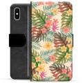 Funda Cartera Premium para iPhone X / iPhone XS - Flores Rosadas