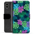 Funda Cartera Premium para iPhone X / iPhone XS - Flores Tropicales