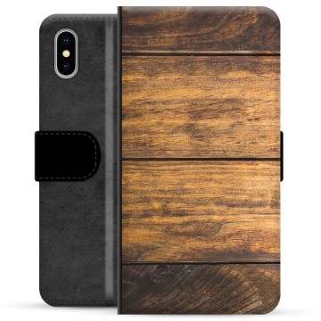 Funda Cartera Premium para iPhone X / iPhone XS - Madera