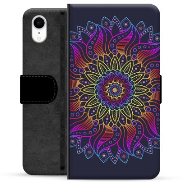 Funda Cartera Premium para iPhone XR - Mandala Colorida