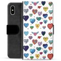 Funda Cartera Premium para iPhone X / iPhone XS - Corazones