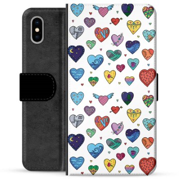 Funda Cartera Premium para iPhone X / iPhone XS - Corazones