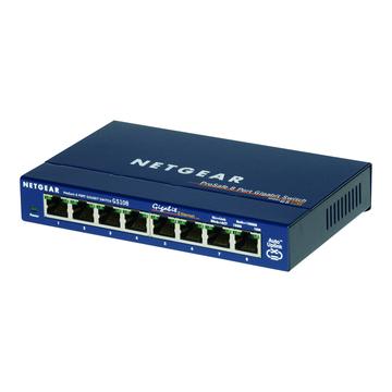 Conmutador Gigabit Ethernet de 8 Puertos Netgear GS108 - Azul