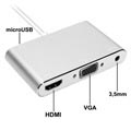 Lightning / HDMI, VGA, Audio, MicroUSB Adaptador - iPhone, iPad