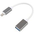 Cable Adaprador MicroUSB / USB OTG - 16cm - Blanco