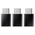 Adaptador MicroUSB / USB Tipo-C Samsung EE-GN930KB - Negro - 3 Piezas