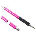 Stylish 3-in-1 Multifunctional Stylus Pen & Ballpoint Pen - Hot Pink