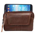 Universal Dual Pocket Horizontal Holster Leather Case - Brown