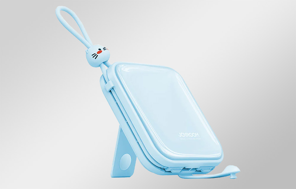 Joyroom JR-L008 Cutie Power Bank 10000mAh con cables USB-C y Lightning - 22.5W - Azul
