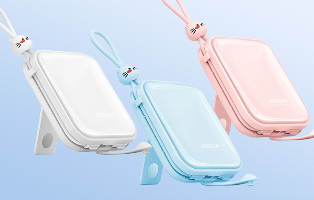 Joyroom JR-L008 Cutie Power Bank 10000mAh con cables USB-C y Lightning - 22.5W - Azul