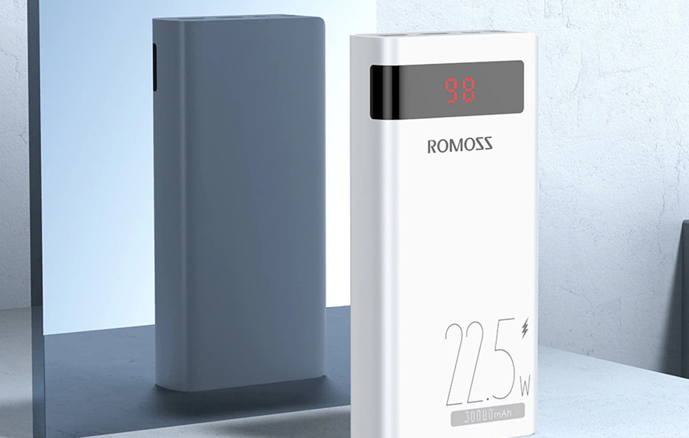 Romoss Sense 8PF Power Bank 30000mAh - 22.5W, PD, QC, FCP - Blanco