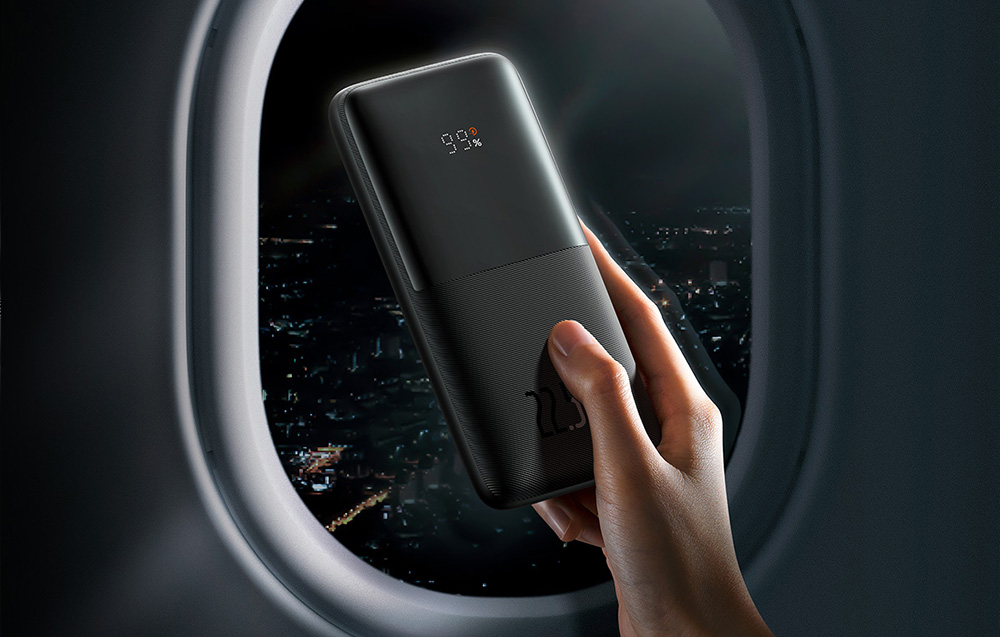 Baseus Bipow Pro Digital Display Fast Charge Power Bank 10000mAh/22.5W - 2xUSB, USB-C - Negro