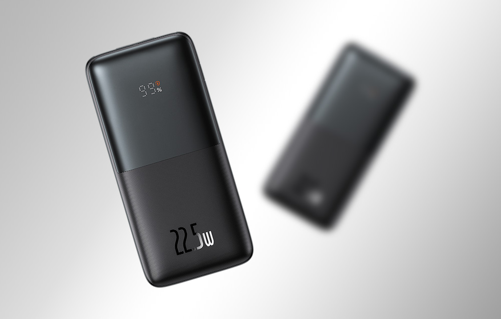 Baseus Bipow Pro Digital Display Fast Charge Power Bank 10000mAh/22.5W - 2xUSB, USB-C - Negro