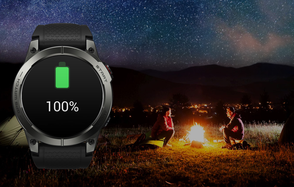 Zeblaze Stratos 3 Smartwatch con GPS y pantalla Ultra HD AMOLED - Negro