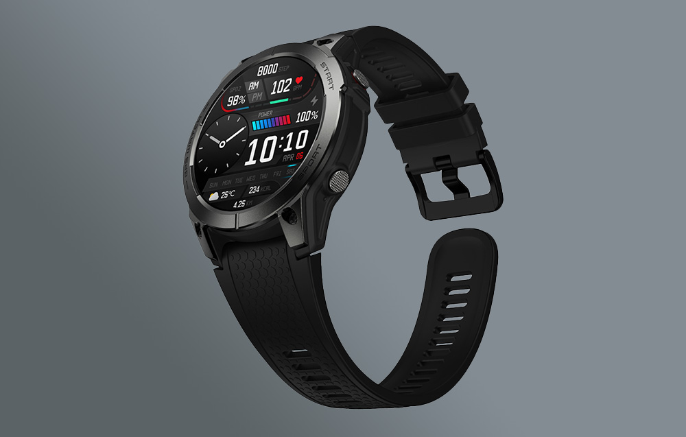 Zeblaze Stratos 3 Smartwatch con GPS y pantalla Ultra HD AMOLED - Negro