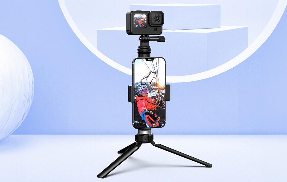 Telesin GP-MNP-090-S Bastón / Trípode deportivo para cámara selfie - Negro