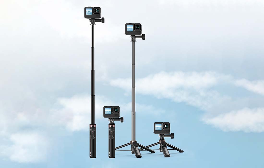 Telesin TE-RCSS-001 Palo selfie para smartphones/cámaras deportivas con mando a distancia Bluetooth