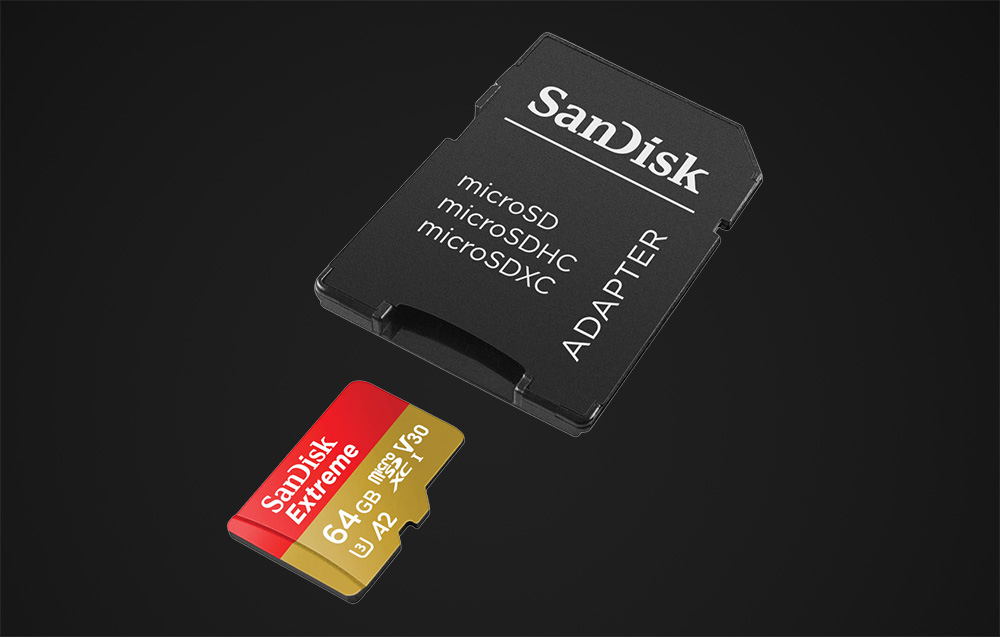 Tarjeta de memoria SanDisk Extreme microSDXC UHS-I U3 SDSQXAH-064G-GN6AA - 64 GB