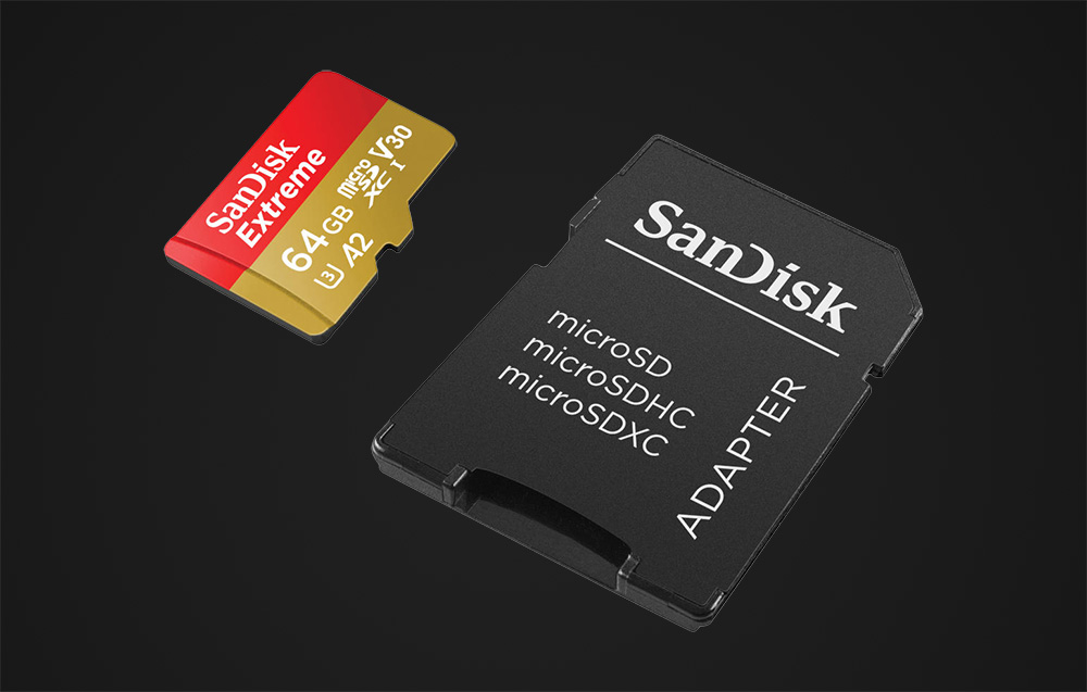 Tarjeta de memoria SanDisk Extreme microSDXC UHS-I U3 SDSQXAH-064G-GN6AA - 64 GB