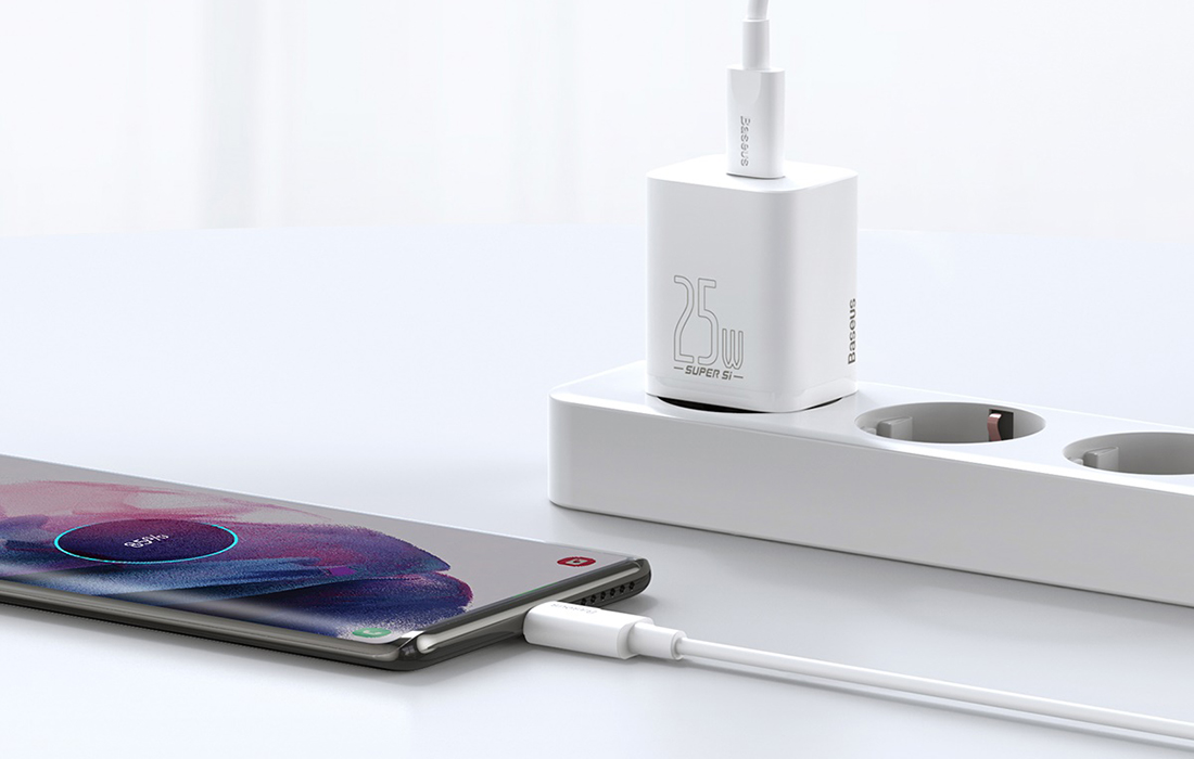 Baseus Super Si Quick USB-C Charger 25W - Blanco